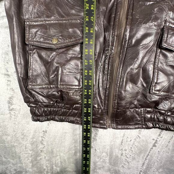 Distressed Vintage M. Collection Genuine Leather Bomber Jacket Size XL - Picture 8 of 8